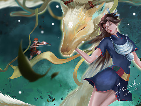 海南文创插画-鹿回头