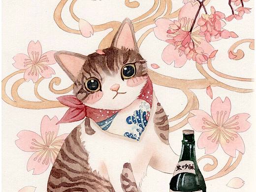 和风猫咪:cat:（个人主页-ZMjU1OTk0MzY=） - 商业插画 - 站酷设计师懒呜阿喵原创素材 - 站酷ZCOOL