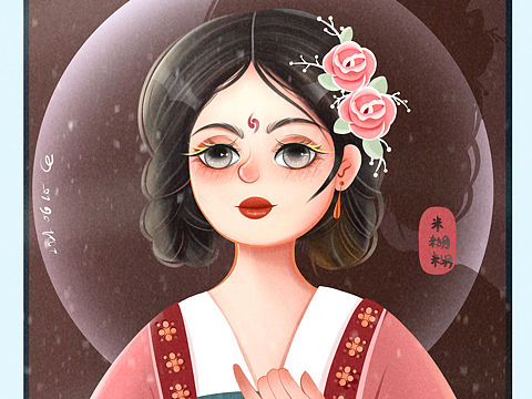 古风插画原创～（个人主页-ZNTMzMzUwNzY=） - 创作习作 - 站酷设计师酸奶米糊糊原创素材 - 站酷ZCOOL