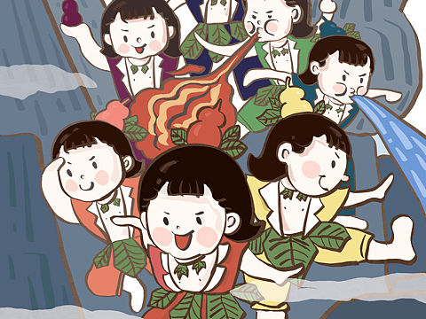 葫蘆娃（個(gè)人主頁-ZMzkwNDkxNDA=） - 商業(yè)插畫 - 站酷設(shè)計(jì)師瑞拉vike原創(chuàng)素材 - 站酷ZCOOL