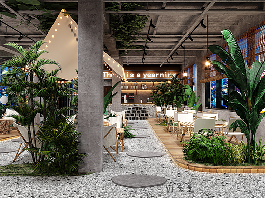 露营风餐厅|露营与植物相伴