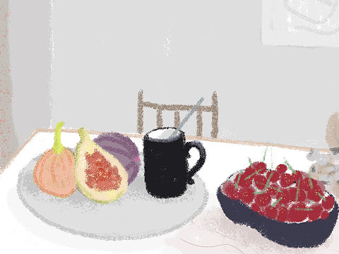 炭笔感速涂插画｜生活记录