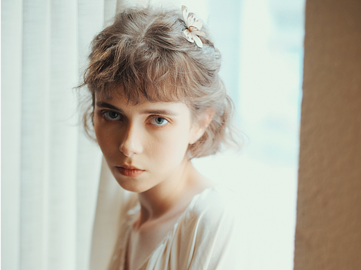  法式短发雀斑模特 服装模特潮牌 广州女模 柔美朦胧 