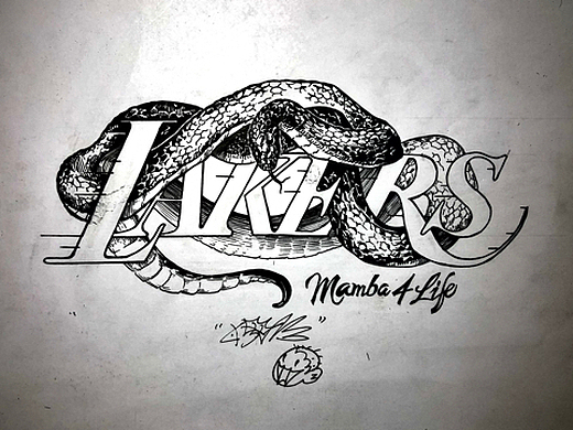 黑曼巴科比纪念纹身手稿