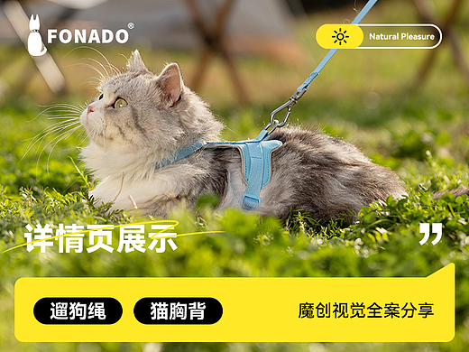 X2 遛狗绳/猫胸背 详情全案 宠物摄影 设计策划 猫绳 