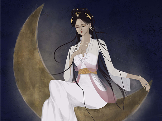 国风人物插画板绘