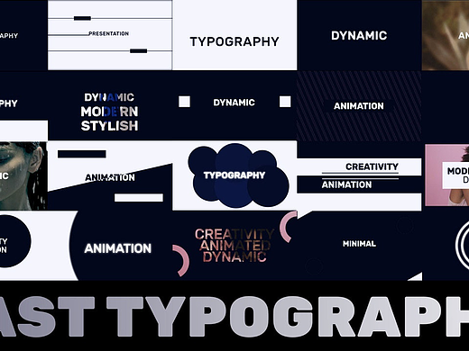 PR模板|动感活力独特设计快速排版全屏动画标题LOGO