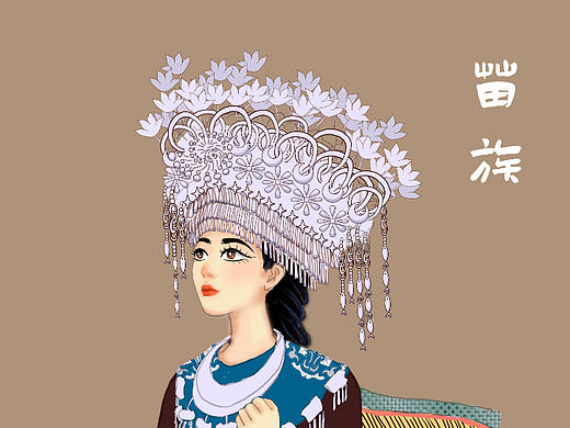 贵州云南苗族姑娘少数民族插画背背篓的采药人民族元素