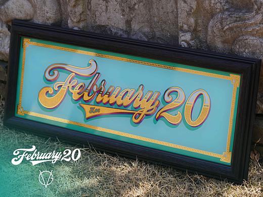 手绘玻璃镀金招牌-生日礼物February20-signpainting