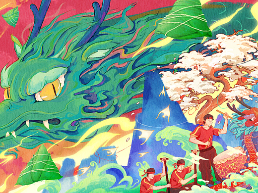 端午盛意——端午礼盒|包装插画