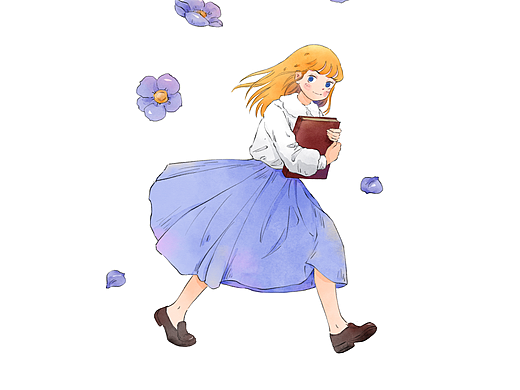 最近的水彩少女插画