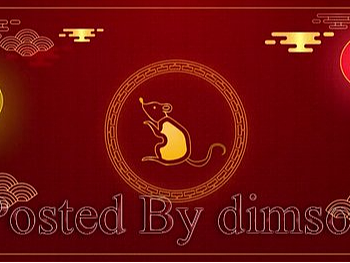 AE模板|红色喜庆背景动画鼠生肖标题展示中国新年标志