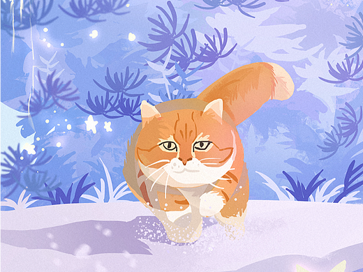 雪地里奔跑的猫！（个人主页-ZNjIzMDQ3OTI=） - 创作习作 - 站酷设计师W舞清风原创素材 - 站酷ZCOOL