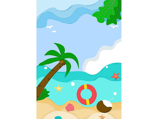 夏日清凉海边度假（个人主页-ZNjY0ODM1MzY=） - 创作习作 - 站酷设计师leeyaxj原创素材 - 站酷ZCOOL