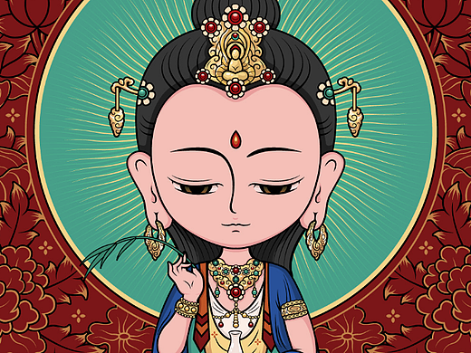 观世音菩萨-潮流插画