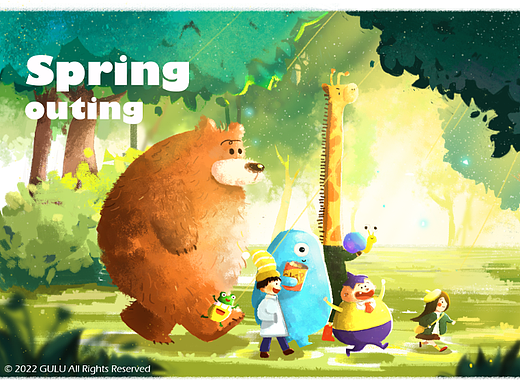 一起去踏春吧 春天主题插画