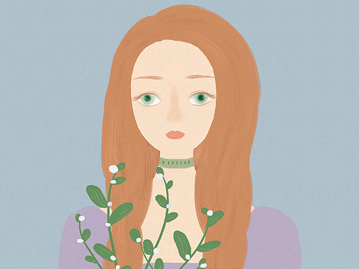 绿眼睛女孩 A girl with green eyes（个人主页-ZNTkzMDgwNDg=） - 艺术插画 - 站酷设计师潘婷Painting原创素材 - 站酷ZCOOL