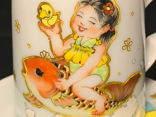 《鸭童趣》之锦鲤——广彩瓷
