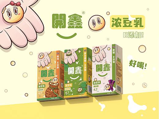 開鑫浓豆乳包装设计丨香浓豆豆乳