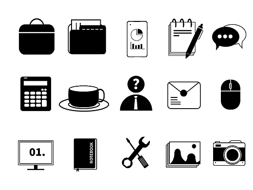 【源文件分享】商务黑白图标