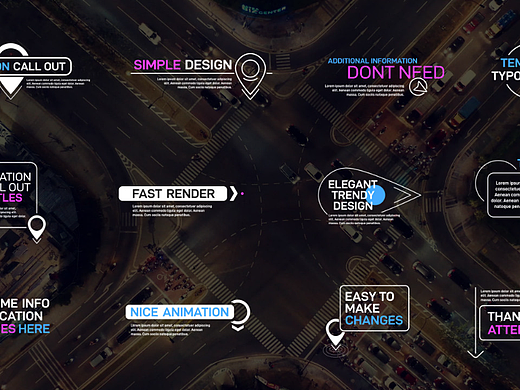 AE模板 | 现在城市坐标位置片头