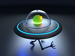 C4D建模飛碟走路動(dòng)效
