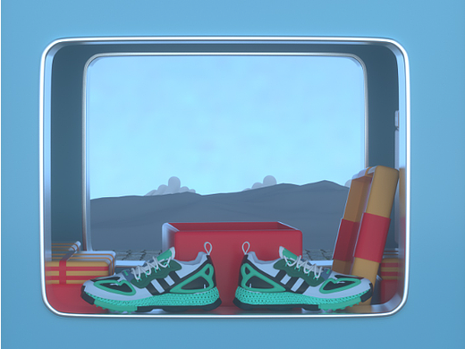 C4D-列车礼盒