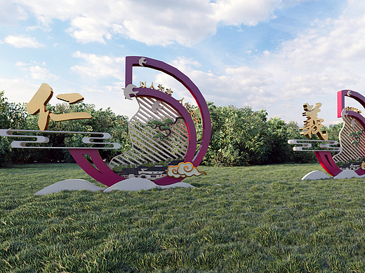 仁义礼智信景观小品雕塑宣传栏