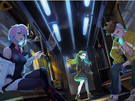 地铁场景 赛博朋克同人