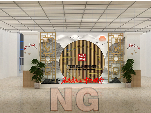 信尔形象墙展示设计3D效果图