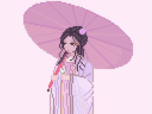 中国风像素人物画