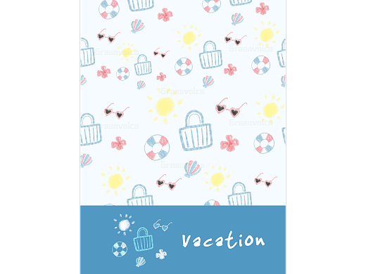 可爱图案设计-海边假期-简约印花