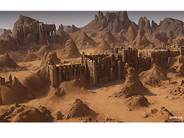 #AI創(chuàng)作實驗室#大漠，要塞