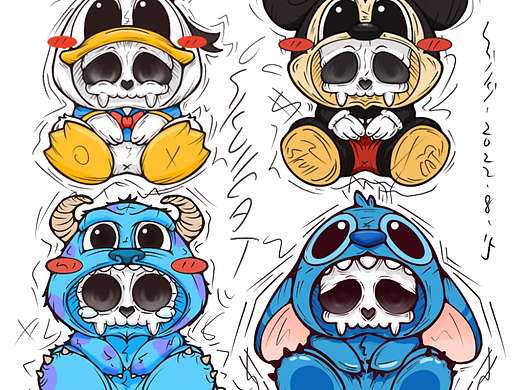 SKULLCAT迪士尼布偶插画