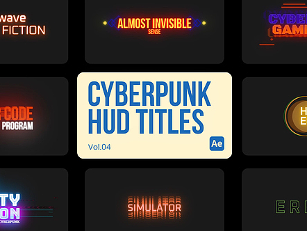 AE模板|赛博朋克HUD界面游戏未来科技人工智能科幻创意