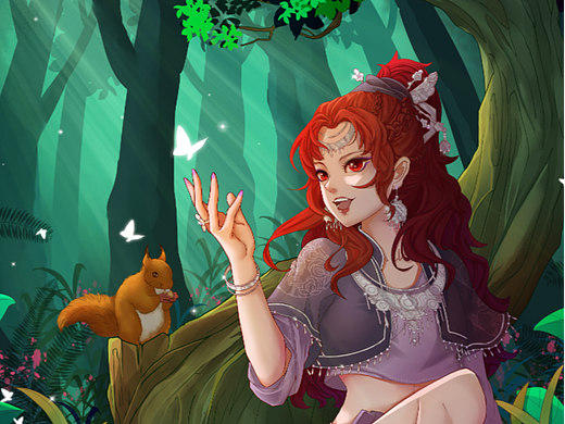 森林少女（个人主页-ZNjA0OTgyMTI=） - 创作习作 - 站酷设计师超黑猫警长原创素材 - 站酷ZCOOL