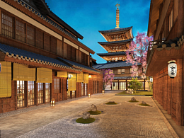 日式古建灯光设计效果图古建灯光设计方案