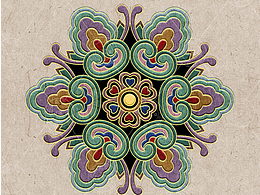 印花图案设计 家纺图案壁纸 传统图案刺绣图案敦煌花砖