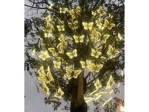 户外景观树木亮化发光LED蝴蝶挂树灯生产夏桐厂挂树灯