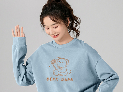 模特拍摄 短款卫衣女