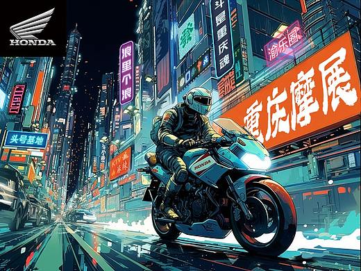 Honda｜2023重庆摩展倒计时海报设计
