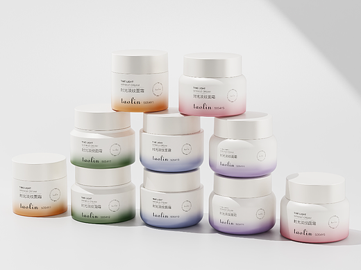 面霜膏霜罐设计-多彩渐变色