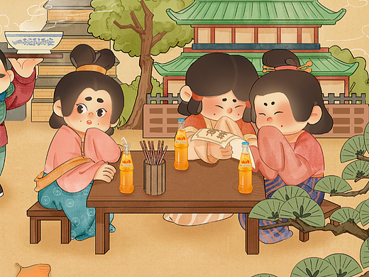陕西面食“八百里秦味”插画视觉