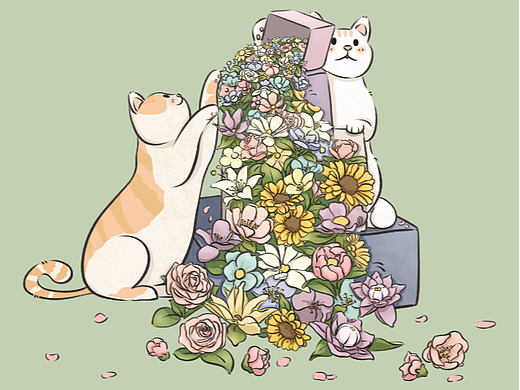喵喵花盒（个人主页-ZNjYxMjI4OTY=） - 商业插画 - 站酷设计师甄小西原创素材 - 站酷ZCOOL