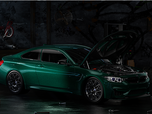 宝马 M4 GTS+法拉利场景渲染图（个人主页-ZNjg0NjcwMzI=） - 机械/交通 - 站酷设计师Akirazr原创素材 - 站酷ZCOOL