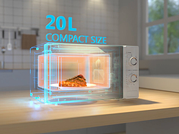 美的Midea多功能微波爐MM925AGN產(chǎn)品動畫C4D