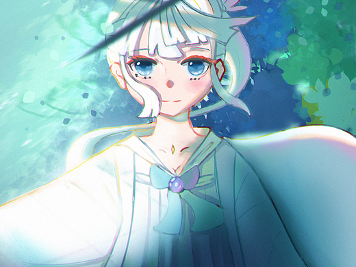 白鹭——二次元插画