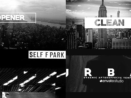 AE模板|高级黑白版城市生活短视频动效片头开场