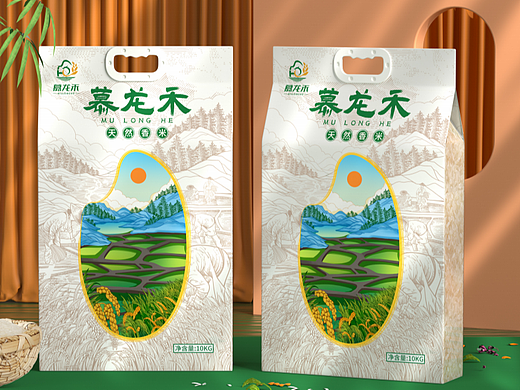 巨靈設(shè)計(jì)｜慕龍禾大米包裝設(shè)計(jì)（個(gè)人主頁(yè)-ZNjgwMTk4MzY=） - 包裝 - 站酷設(shè)計(jì)師廣州巨靈設(shè)計(jì)原創(chuàng)素材 - 站酷ZCOOL