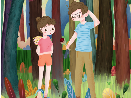 情人節(jié)送花花（個(gè)人主頁(yè)-ZNjU4MjA3MTI=） - 兒童插畫(huà) - 站酷設(shè)計(jì)師不負(fù)不負(fù)原創(chuàng)素材 - 站酷ZCOOL